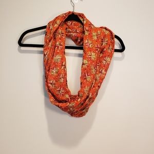 Anthropologie Raj infinity silk scarf in orange